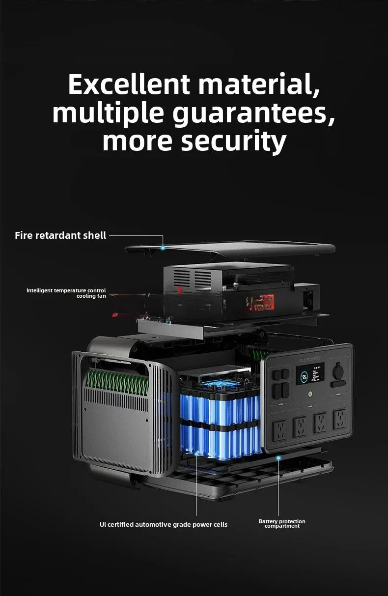 Portable power station 2016Wh expandable to 20kWh LFP battery 2500W emergency household/outdoor power supply R2500