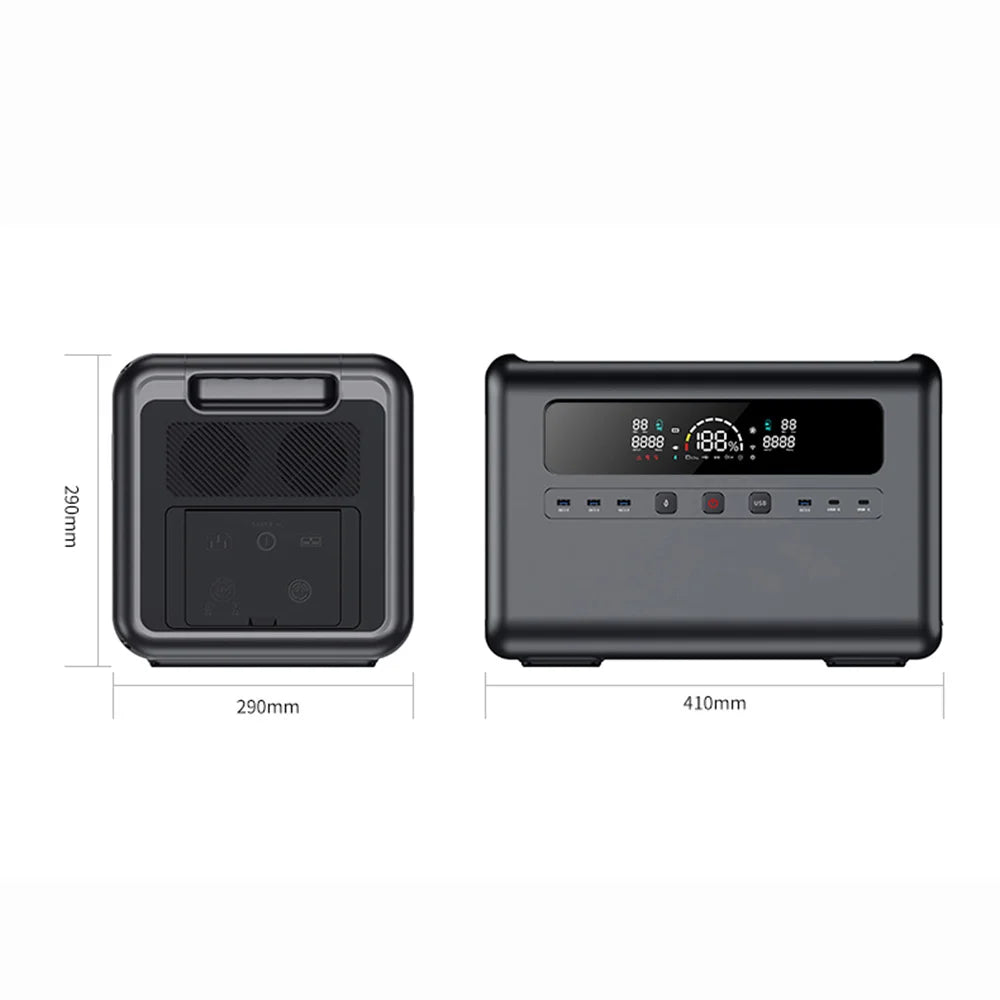 2400W Solar Power Generator, Large Capacity Portable Power Station for Home Backup Outdoor Camping Emergency