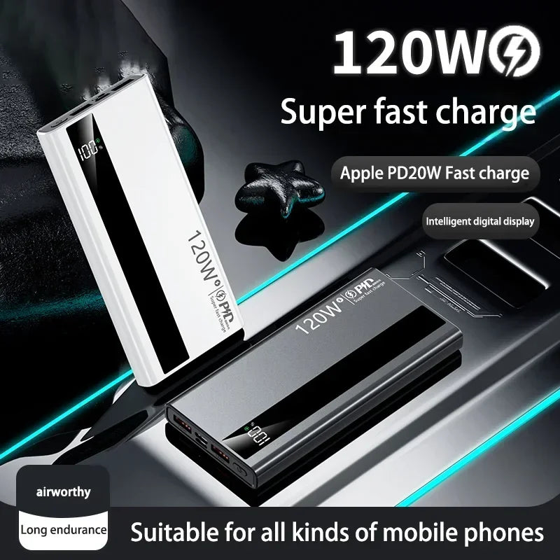Xiaomi 50000mAh Powerbank 120W Super Fast Charging Portable Battery Charger Ultra Capacity LED Digital Display For IPhone