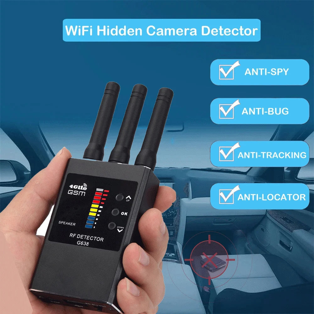 G338 / G738 / G638 Anti Spy Wireless RF Signal Detector GPS GSM  Tracker Hidden Camera Eavesdropping Device Professional Version