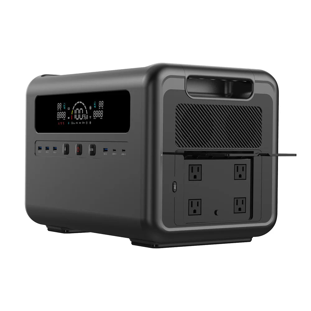 2400W Solar Power Generator, Large Capacity Portable Power Station for Home Backup Outdoor Camping Emergency