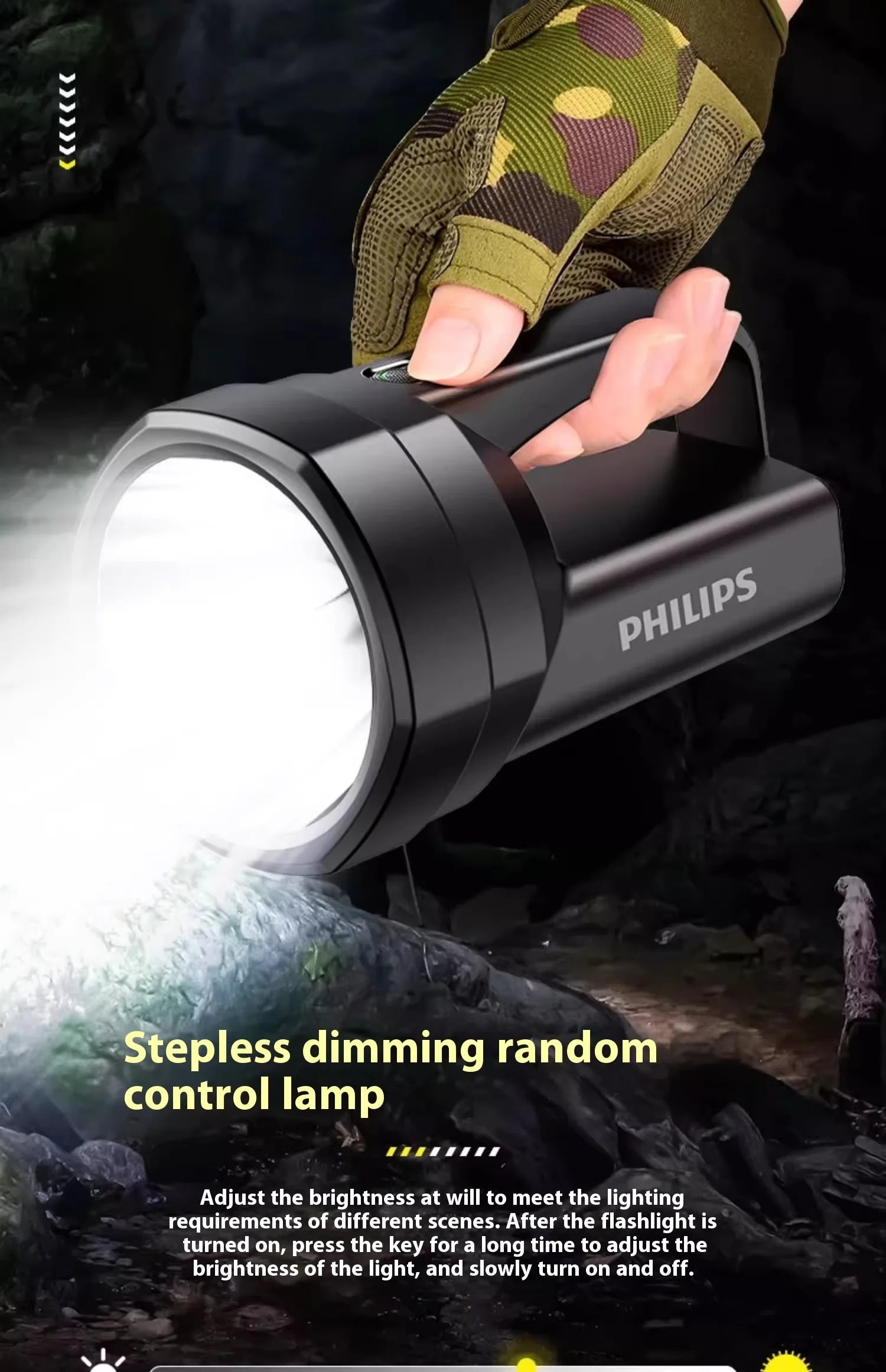 Philips hand-cranked power generator flashlight SFL3241 - New model high-intensity portable working lamp emergency light