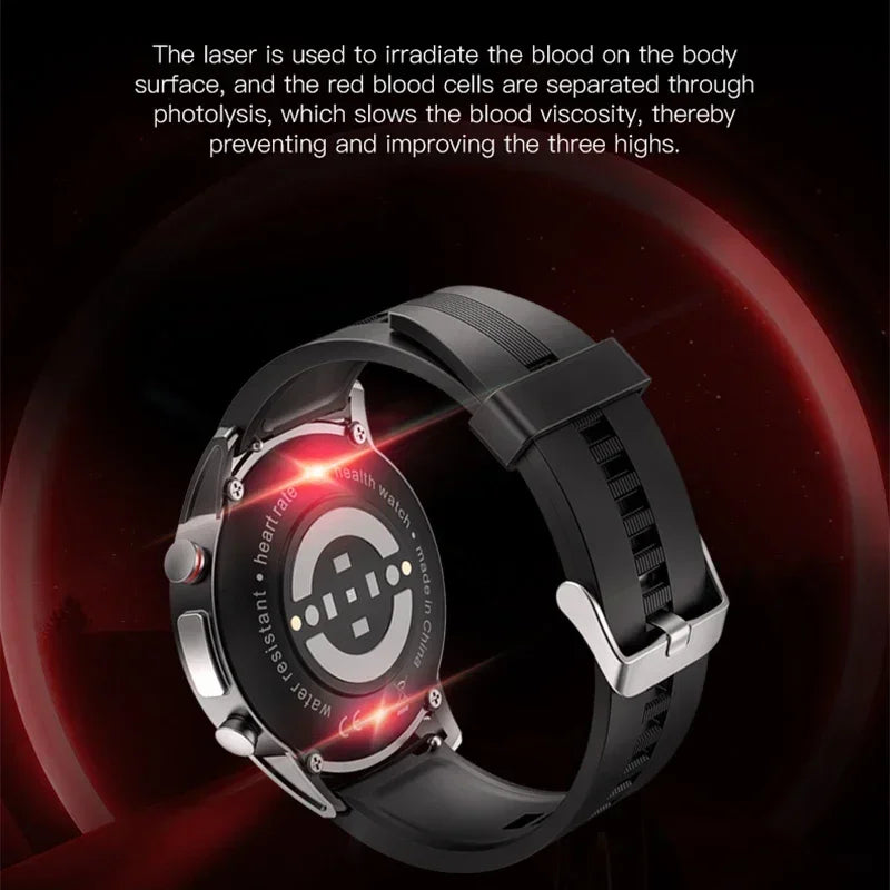 F600 Therapy Treatment Hyperglycemia Hypertension Hyperlipidemia Smartwatch Thermometer Waterproof Fitness Smart Watch