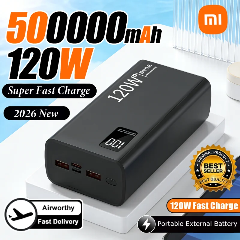 Xiaomi 50000mAh 120w Super Fast Charging External Battery Ultra Capacity PowerBank Portable LED Digital Display For IPhone