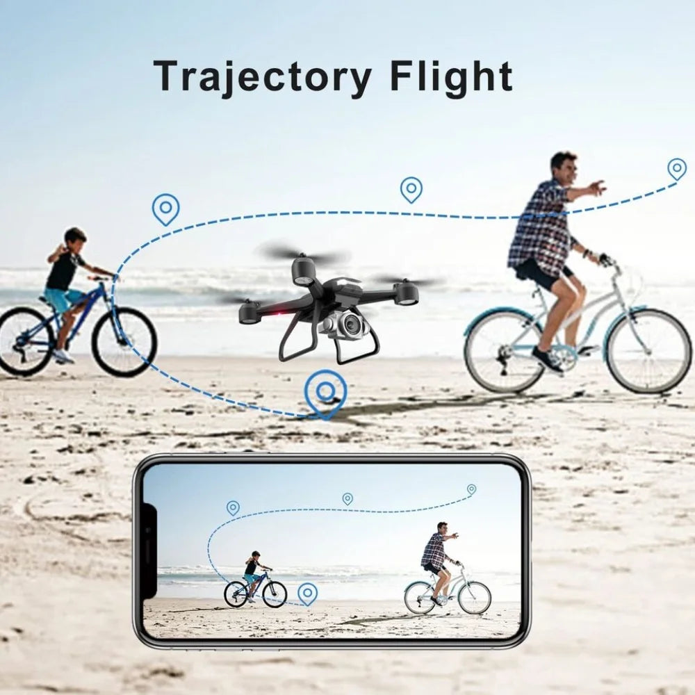 V14 Professional Drone, 3 Batteries, 6K HD Dual Camera, WiFi FPV Live Video, Portable RC Quadcopter, 120° Wide-Angle Lens, Altitude Hold, Gesture Control, 3D Flip, Foldable Design, Long Endurance, Suitable for Adults Beginners Aerial Photography & Outdoor