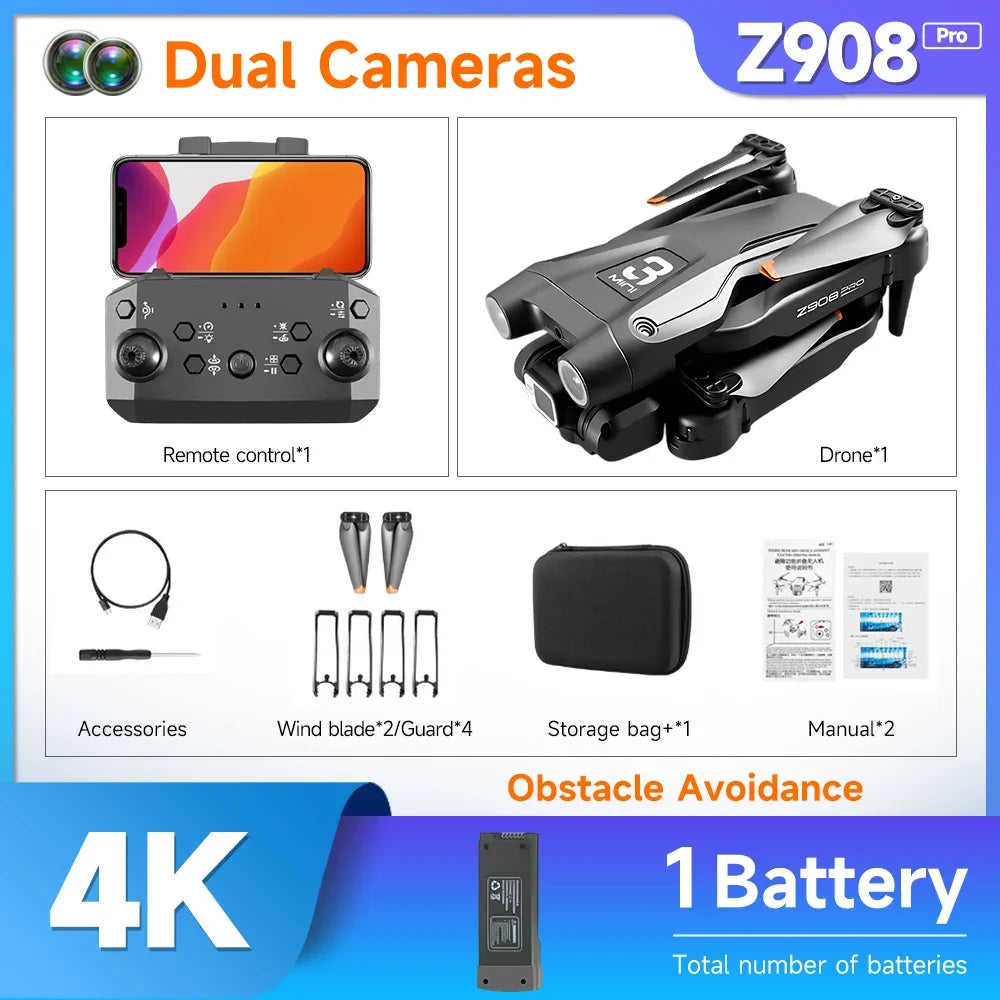 Mini Drone 4k Professional Camera RC Obstacle Avoidance Helicopter Remote Control Quadcopter Kid Gift Toys