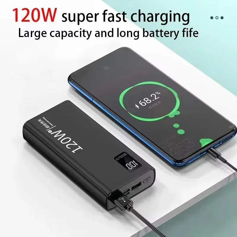 VIVO 500000mAh Power Bank For Xiaomi 120W Super Fast Charging Large Capacity Battery Charging Powerbank For IPhone