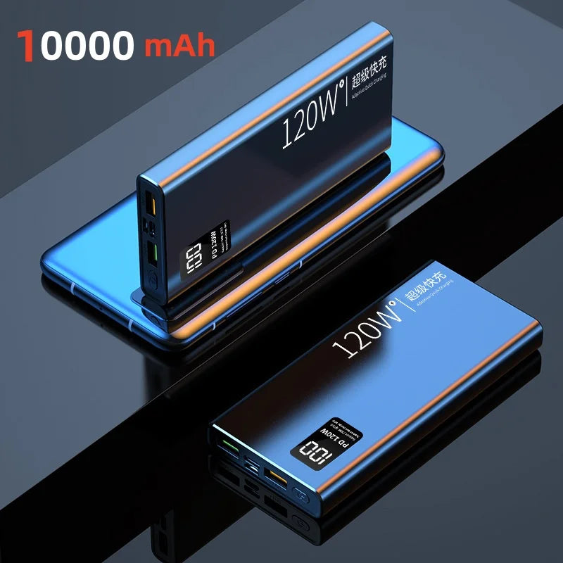 50000mAh Super Power Bank PD 120W Fast Charging Portable Powerbank for iPhone 16 15 Xiaomi Samsung Huawei External Battery Pack