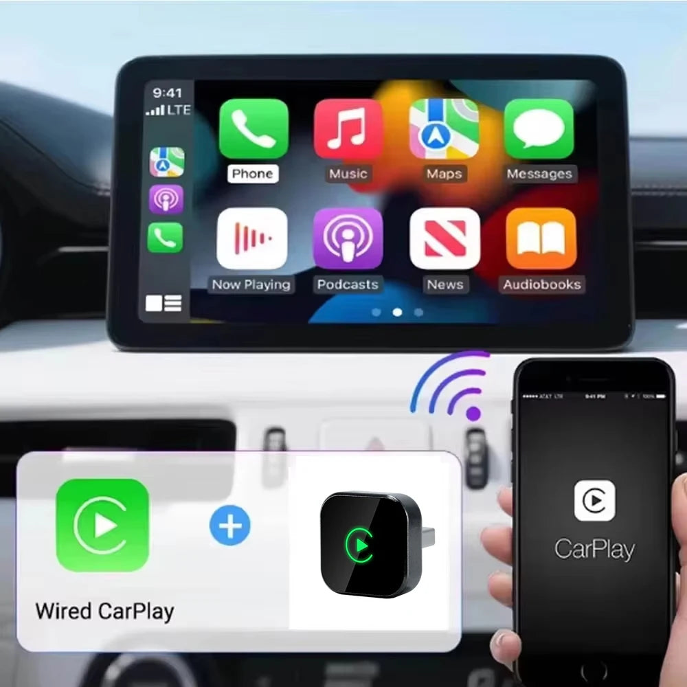 Skilldrive 2026 Mini 2 in 1 CarPlay Wireless Android Auto Adapter AI Smart Box Intelligent System USB for Wired CarPlay Car