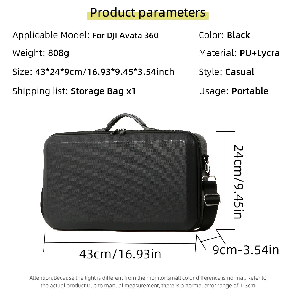 Drone Combo Box For DJI Avata 360 Storage Bag RC-2 Remote Protector Single Shoulder Strap Carrying Case Handbag Shockproof Box