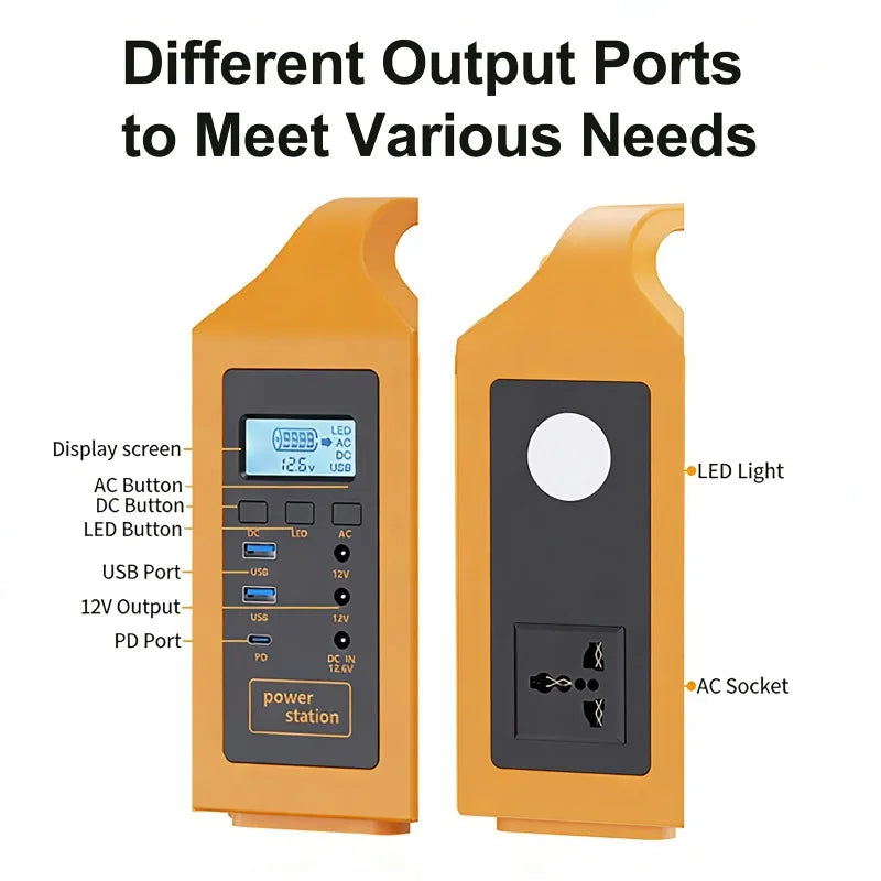 150W Portable Solar Power Station with LED Light & Solar Panel 220V 110V Power Supply Solar Generator Outdoor Backup Power