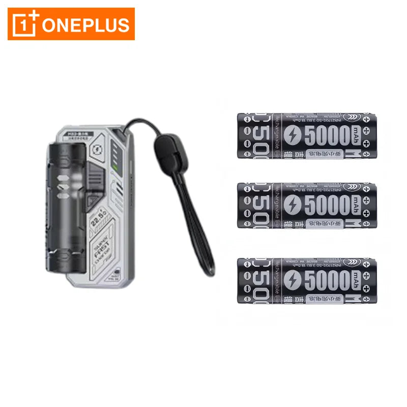OnePlus Interchangeable Clip on Tactical Mecha PowerBank Module Compact Portable Compatible with Flat Head 21700 Lithium Battery
