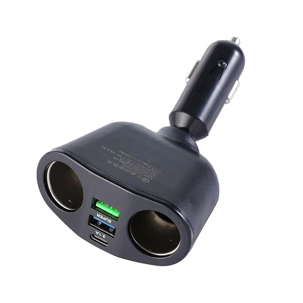 PD QC3.0 Dual USB Socket 120W Car Cigarette Lighter Splitter 12V 24V Fast Charger Plug Phone Power Adapter for Car DVR Dashcam