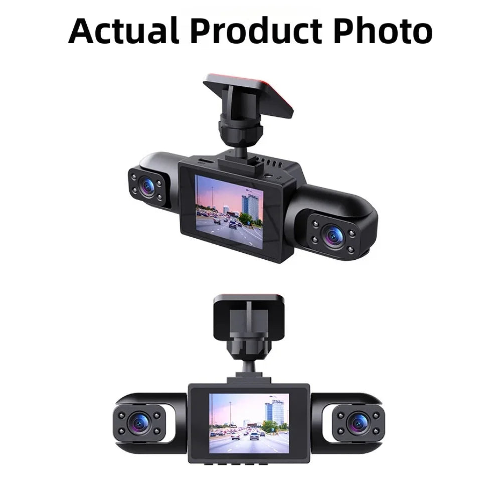 360° Full View Car Dashcam 4K UHD Front & 1080P SideRear Cameras All Around-View Driving Recorder With 3/4 Lenses