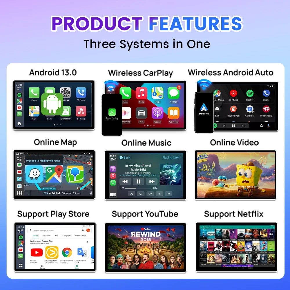 Carlinkit Tbox S2 Import Chip Video Carplay Adapter 4G 64Gb Wireless Ai Box Android 13 Auto Carplay 3 In1 Car Play for Youtube