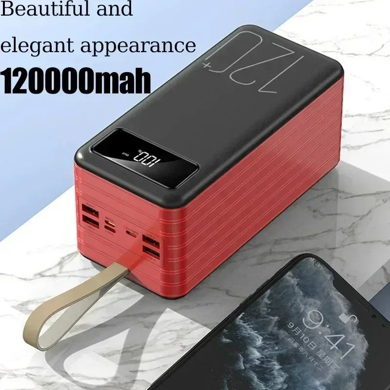 Portable 120000mAh High Capacity Power Bank 120W Super Fast Charging Powerbank Charger External Battery for Iphone Huawei Xiaomi