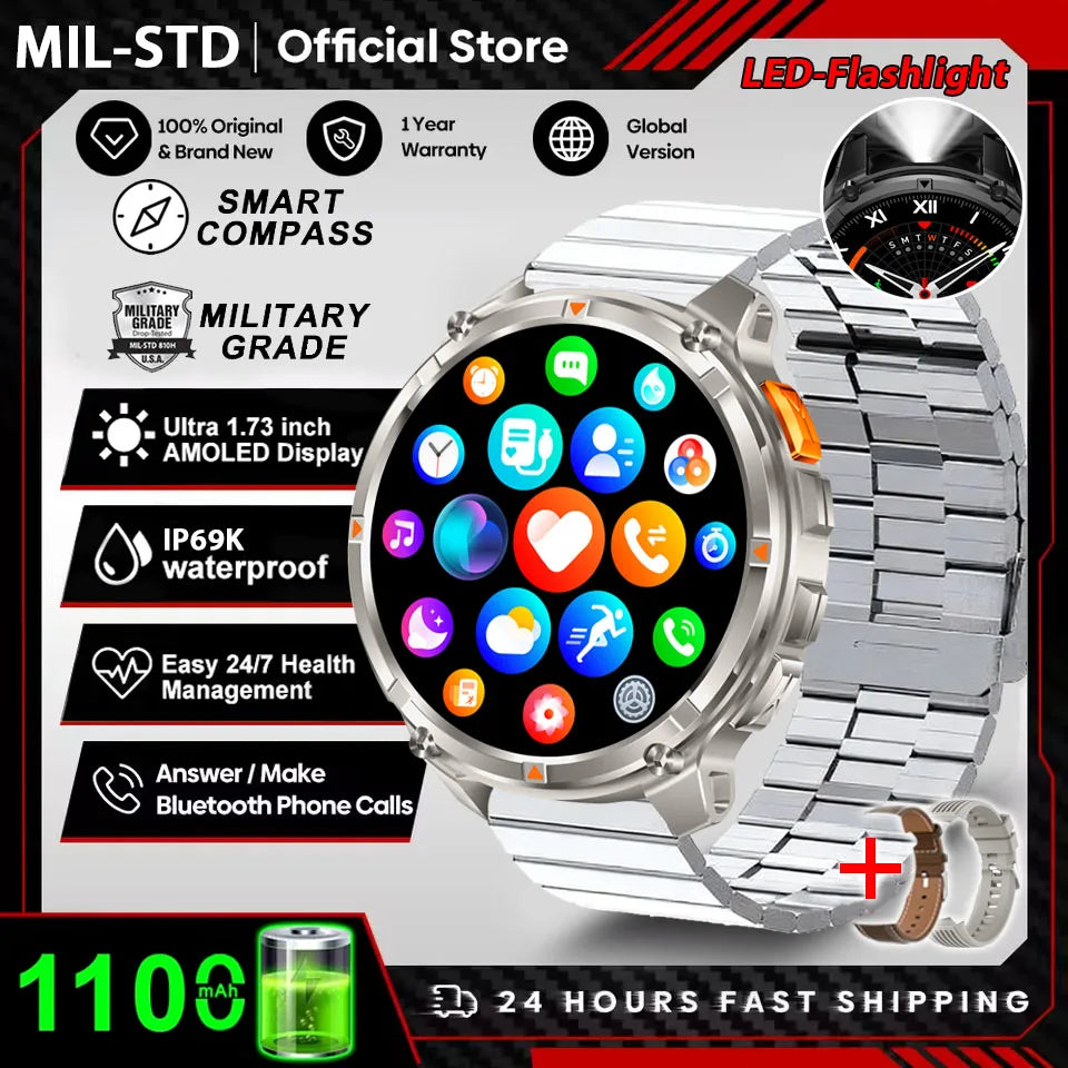 New T-Rex3 Ultra 1100mAh Battery Smart Watch GPS Track Compass IP69K Waterproof Sports tracker Outdoors Military Smartwatches