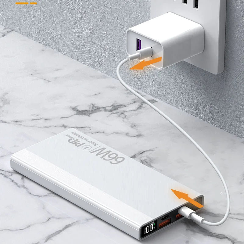 Power Bank 30000mAh 66W Fast Charging Powerbank External Battery Pack for iPhone 15 16 14 Huawei Xiaomi Samsung PD20W Poverbank